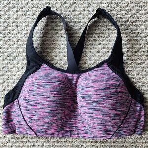 VSX Pink Black Space Dye Sports Bra